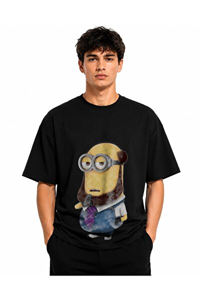 Inscriptie Tricou Unisex Bumbac Premium Casual " Minion cu barba "