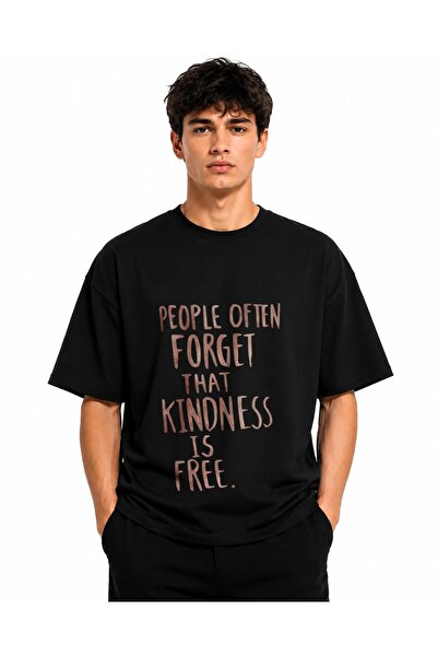 Inscriptie Tricou Unisex Bumbac Premium Casual " Oamenii uita adesea ca bunat...