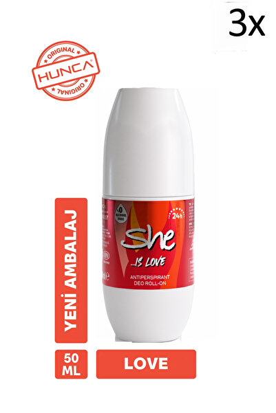 She Women Roll-on Love 50 Ml X 3 Adet