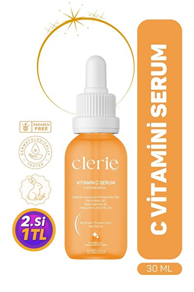 Clerie Cosmetics سيروم فيتامين سي 30 مل - نياسيناميد وحمض الهيالورونيك، للعنا...
