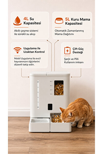Yasomi Du-f03v Smartpaw 2si1 Arada Akıllı Otomatik Mama Ve Su Kabı