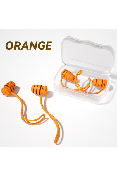 Choice Orange Swimming Earplugs with Rope for Easy Attachment and to Prevent ...