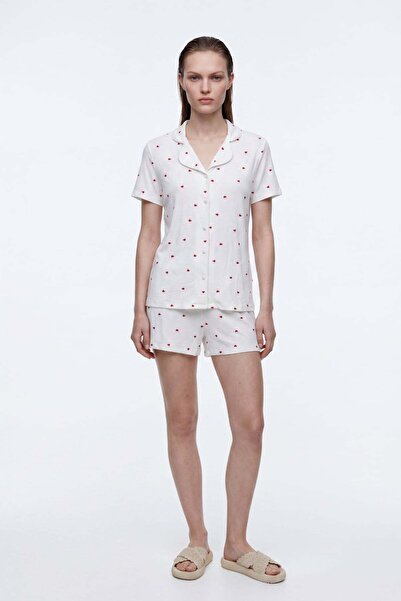 HAKKE Small Heart Patterned Shorts Pajama Set