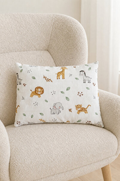 Ponchik 100% Cotton Muslin Newborn Baby Pillow 42X33 cm Bead Silicone Filled ...