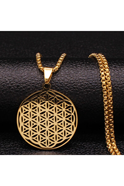 Choice قلادة طويلة من الفولاذ المقاوم للصدأ على شكل زهرة الحياة من GD Fashion...