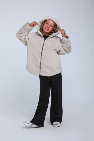HAUSEkids 8-14 Years Old Nordika Girl's Double-Sided Coat-Latte