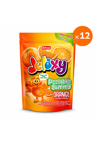 jelaxy Peelable Portakal Aromalı Soyulabilir Yumuşak Şekerleme 65 Gram 12 Adet (1 Kutu)