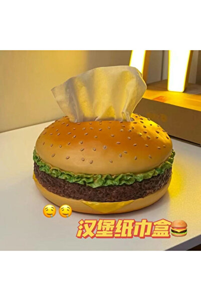 Choice علبة مناديل ورقية بتصميم هامبرغر (قطعة واحدة) - حامل ورق كرافت مبتكر ل...