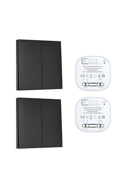 Choice1 مفتاح لاسلكي ذكي أسود 2-2 بدون بطارية IP44 RF433، 1/2/3 أزرار، لوحة 8...
