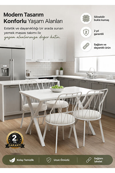 Buketim Mobilya Yıldız sandalye sabit mdf masa mutfak cafe restoran proje