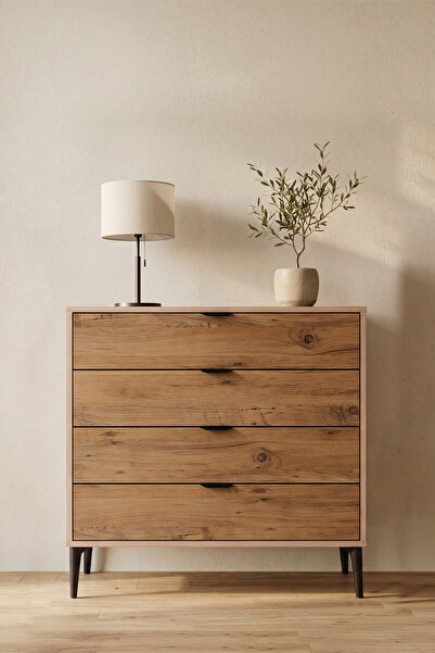 SARMOBİ Arden 4 Çekmeceli Şifonyer Y:88 G:90 D:40 / Atlas Çam