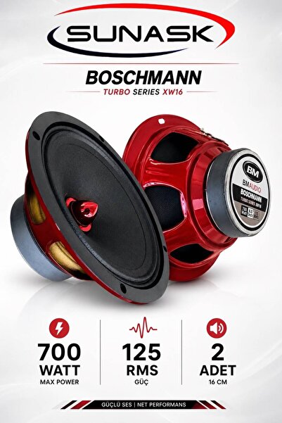 SUNASK BM BOSCHMANN 700 Watt 125 Rms 16 Cm Midrange Hoparlör 2 Adet Amfi Uyum...