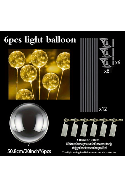 choice2 20inch Yellow Version 6 Led Luminous Transparent Balloons for Wedding...