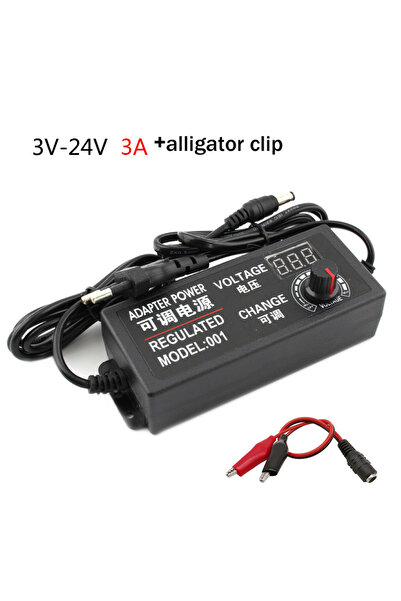 Choice8 US 3V-24V 3A clip Adjustable AC To DC Power Supply 3V 5V 6V 9V 12V 15...