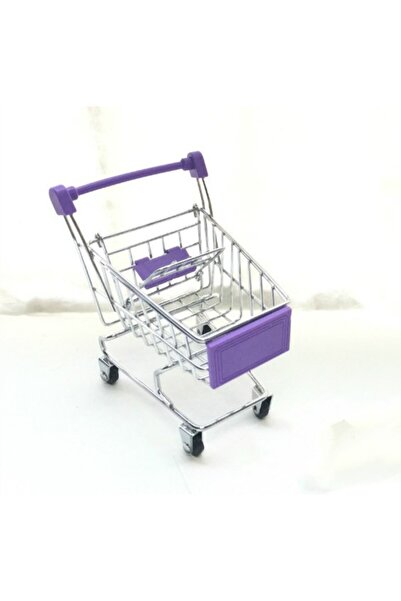 Choice Purple 1:48 Mini Supermarket Shopping Trolley Cart Desktop Model Child...