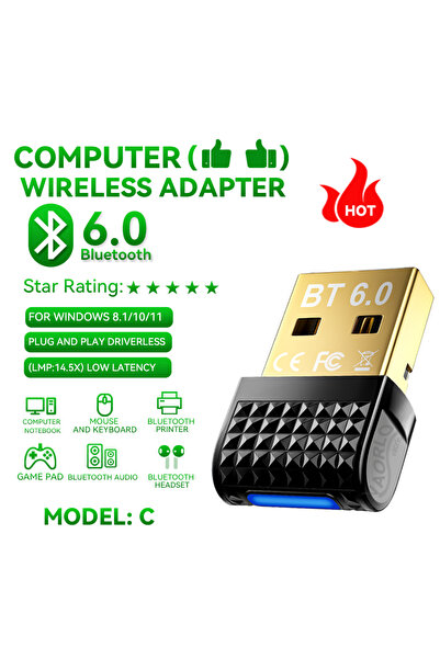 Choice3 BT6.0 Model B USB Bluetooth 6.0 Adapter Bluetooth 5.4 Dongle for PC W...