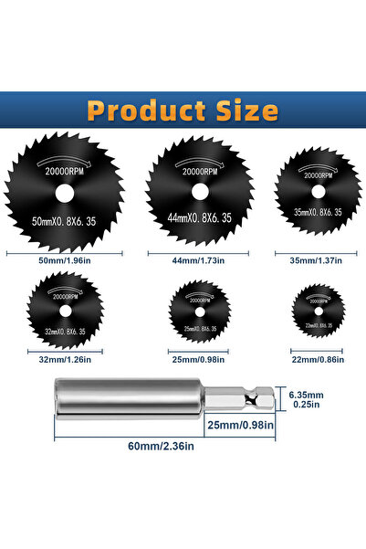 Choice Multipurpose Cutting Set 2 7PCS HSS Circular Saw Blades Set, High Spee...
