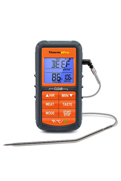 Choice ميزان حرارة الطعام الرقمي Orange ThermoPro TP06B بمسبار واحد مع مؤقت/إ...