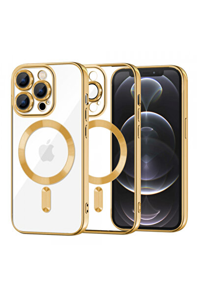 Apple Husa MagSafe pentru iPhone 12 Pro, Techsuit, Luxury Crystal, Aurie