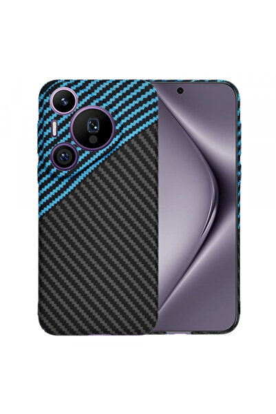 Huawei Husa pentru Pura 70 Pro, Techsuit, Carbonite FiberShell, Neagra Bleu