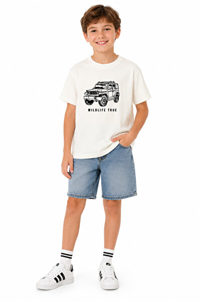 Hafico Boy's Jeep Car Printed T-Shirt