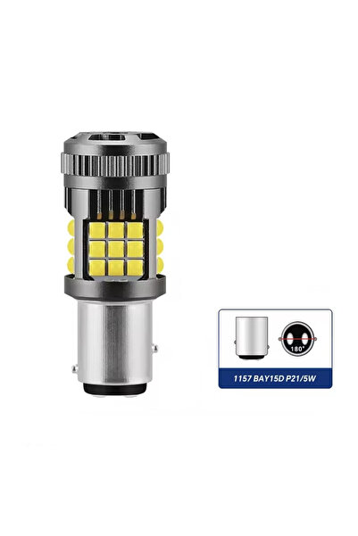 OEM Διπολική Λάμπα LED CANBUS 1157 BAY15D 24 SMD 12-24V 480LM Λευκό