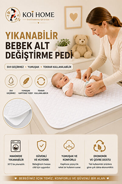 Koi Home وسادة تغيير حفاضات الأطفال مقاومة للماء وقابلة للغسل وناعمة ومتعددة ...