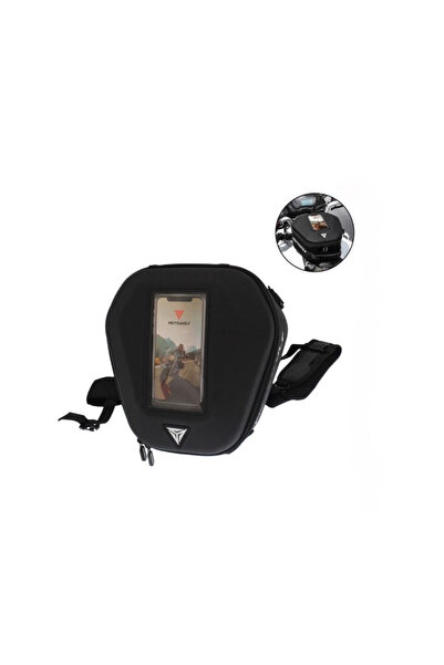 MOTOWOLF Αδιάβροχο σακίδιο ρεζερβουάρ tank bag με θήκη κινητού 6lt μαύρο MDL0...