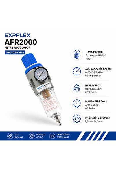 EXPFLEX AFR2000 1/4” PNÖMATİK FİLTRE REGÜLATÖR
