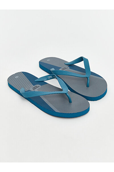 LC Waikiki Nevavm Printed Men's Flip Flops with Difference Design