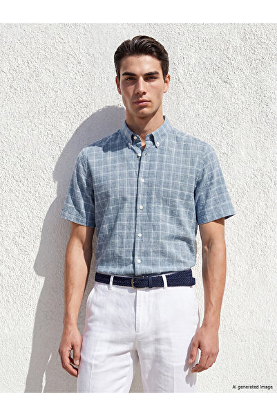 LC Waikiki Trendlucky Men's Regular Fit Checkered Shirt with Difference in Color