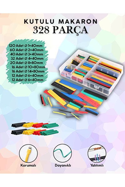 Folveit Macaron Cable Insulation Set 328 Pieces Boxed (Heat Shrink Pipe)