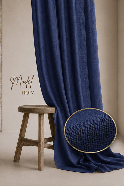 De'Vor Parlament Linen Textured Decorative Background Curtain, No-Pleat Insta...