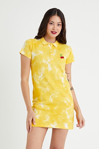 Polo State Women's Batik Washed Dress Yellow