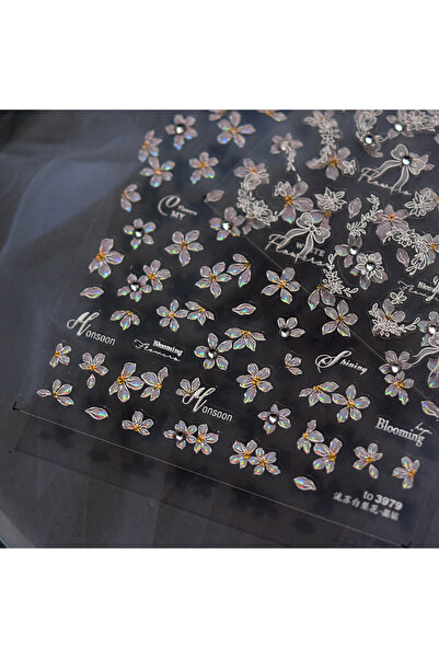 Choice3 1pcs Elegant Flowers Nail Art Stickers 5D Crystal Diamond Nails Decor...