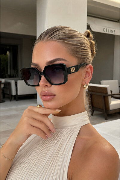 Chunky Frame Dd Unisex Black 1067 Square Luxury Sunglasses
