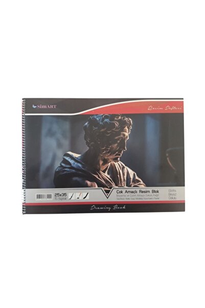 sim kırtasiye Spiral Bound Cardboard Cover Picture Notebook 25X35 15 Sheets 2...