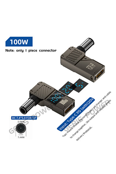 Choice 7.4X5.0mm (for Hp) ​6​5W 90W 100W USB Type C PD to Laptop Computer Not...