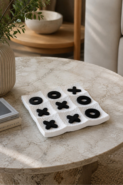 sin istanbul Dokulu Tic Tac Toe (XOX) Dekoratif Masa Oyunu