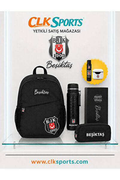 Sports Beşiktaş Fan School Bag, Pen Bag - Premium Set with Thermos Bottle Gif...