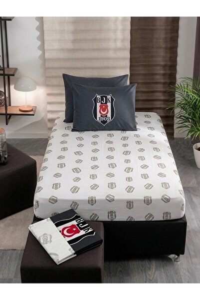 Taç Out Zorluteks Beşiktaş Bjk Единичен памучен еластичен комплект чаршафи от...