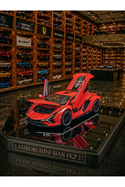 OYUNCAKSAHİLİ Lamborghını Sian Tarz Diecast Model Çekbırak Metal Araba Kapı B...