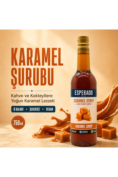 ESPERADO ŞEKERSİZ - SUGAR FREE KARAMEL AROMALI KAHVE ŞURUBU 750 ML - BARİSTA ...