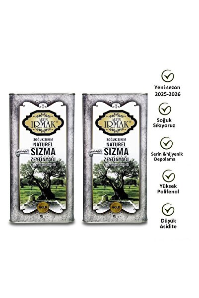 altın ırmak Soğuk Sıkım Filitresiz Natürel Sızma Zeytinyağı %100 doğal 5lt+5l...