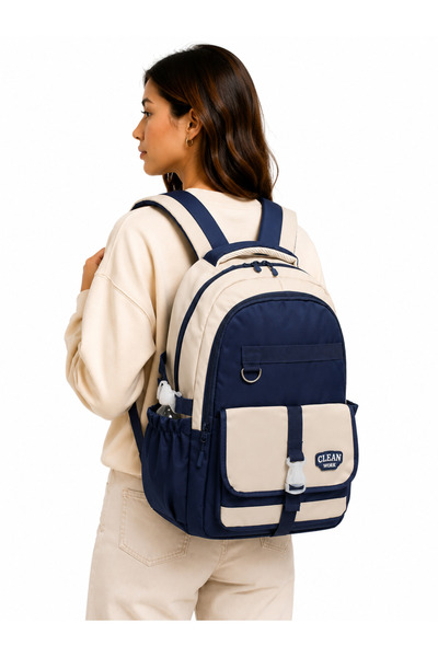 LaddyCo Multi-Compartment Modern School Backpack Unisex School Bag 26012