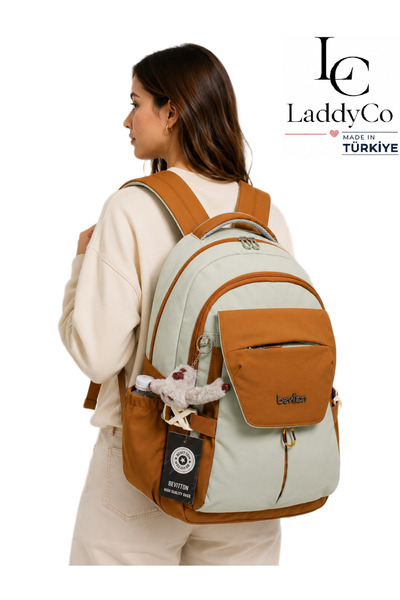 LaddyCo حقيبة مدرسية للجنسين من القماش المقاوم للماء، حقيبة ظهر مدرسية عصرية ...