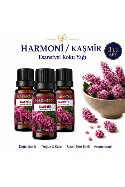 HARMONİ KAŞMİR ÇİÇEĞİ Esansiyel Uçucu Koku 3X10ML Difüzör Esansı Buhurdanlık ...