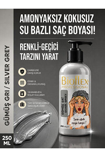 Bioflex "Geçici Gri Saç Boyası 250 ml (Jeans Color ve Bad Girl Tonları)"