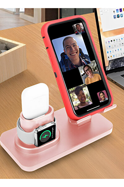 Yallabena 3-in-1 Wireless Fast Charging Stand, 360° Rotating Multi-Device Cha...