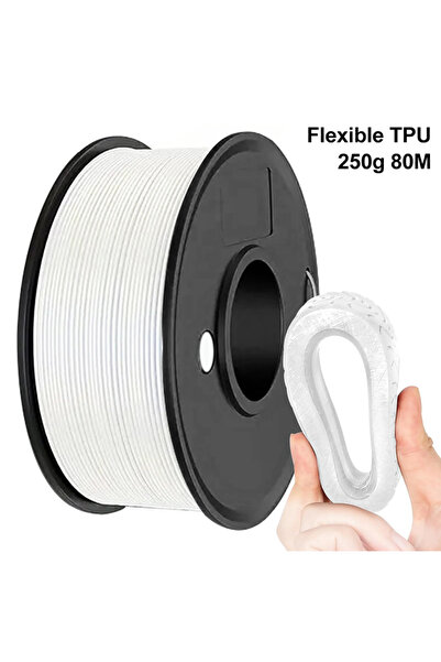 choice2 White TPU 3D Printer Flexible Filament 250g (0.55lbs) 1.75mm Length 8...